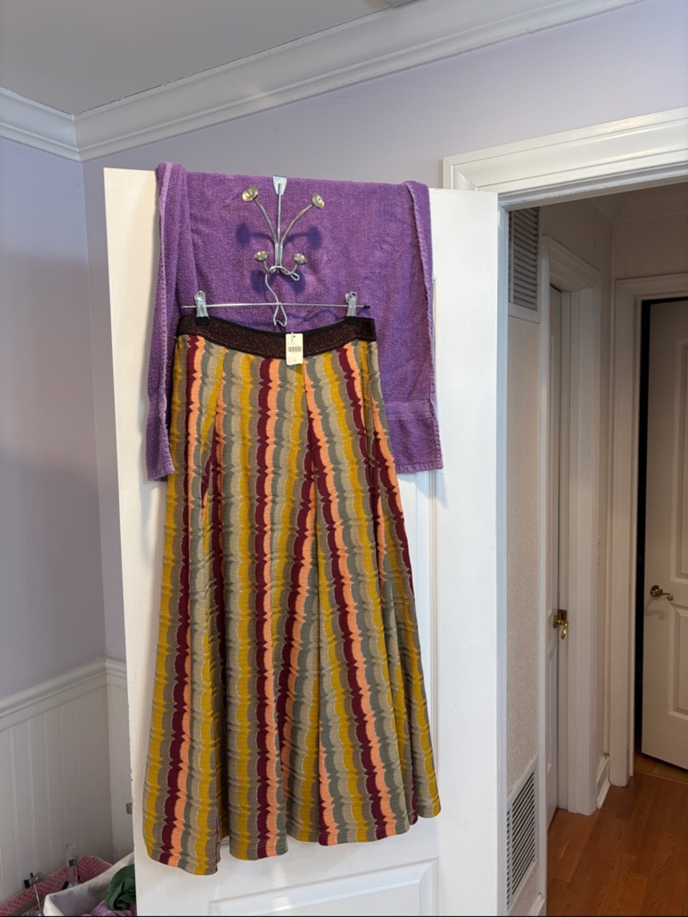 NWT Anthropologie Multicolor Striped A-Line Maxi Skirt Pull on